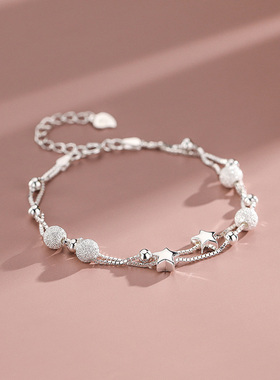 纯银双层星星手链精致时尚简约潮