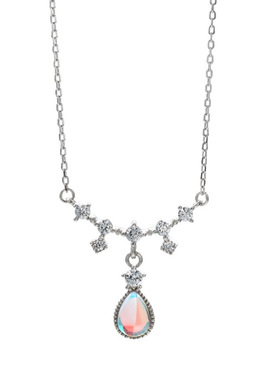 月光石项链925纯银吊坠