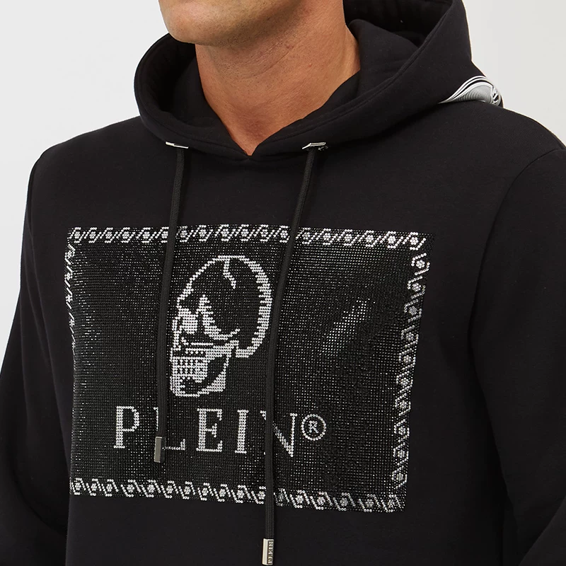 Свитер Philipp Plein мужской хлопок, ромбово-орнаментальный череп, худи Philippi