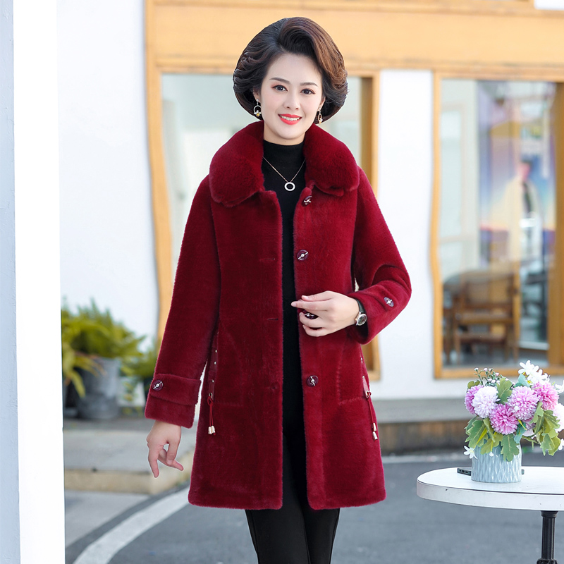 妈妈冬装水貂绒外套棉衣女中长款 新款中老年女装秋冬棉服加厚 2021 妈妈冬装水貂绒外套棉衣女中长款 新款中老年女装秋冬棉服加厚 2021