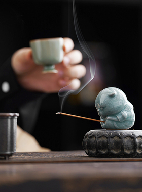 陶瓷茶宠十二生肖线香插香座
