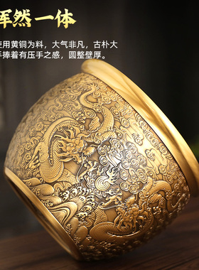 百福缸铜聚财纯铜黄铜摆件