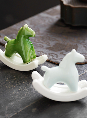 茶宠绿马摆件办公室桌面装饰品