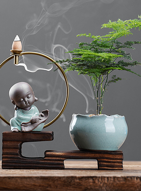 新中式禅意办公室绿植装饰品