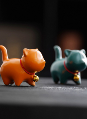 茶宠可爱萌小猫多色茶玩摆件