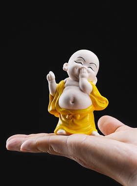 弥勒佛精品招财陶瓷大肚白瓷笑佛客厅创意中式手工家居饰品小摆件