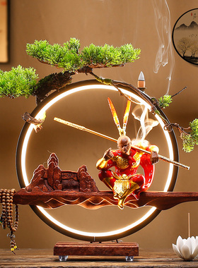 孙悟空齐天大圣斗战胜佛创意茶宠摆件茶桌禅意流香茶台茶室装饰品