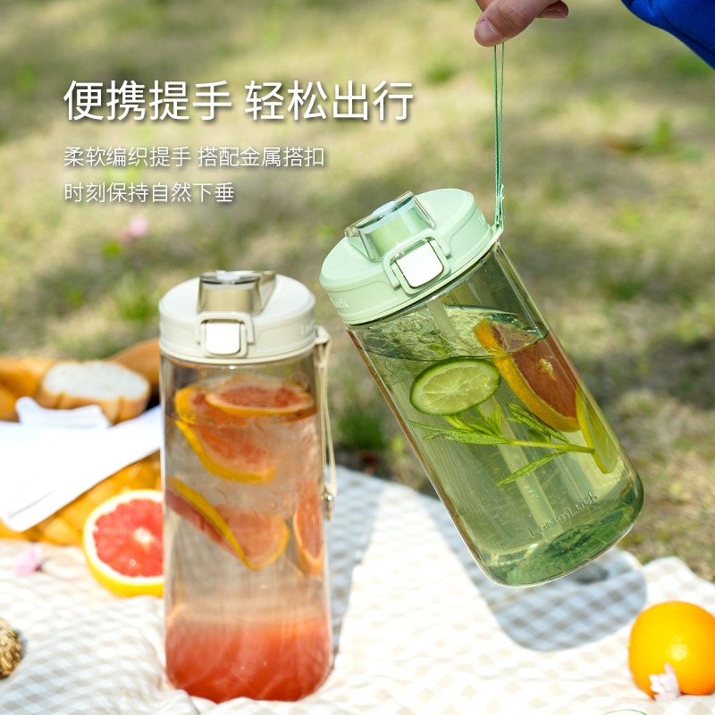乐扣乐扣水杯大容量水壶夏季男生Tritan耐高温健身吸管杯运动水杯