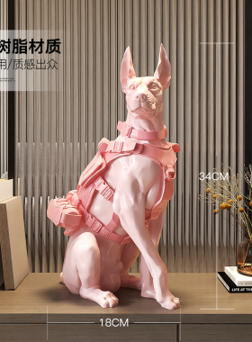 杜宾犬桌面摆件客厅电视柜酒柜装饰狗音响高级感小众生日乔迁礼物