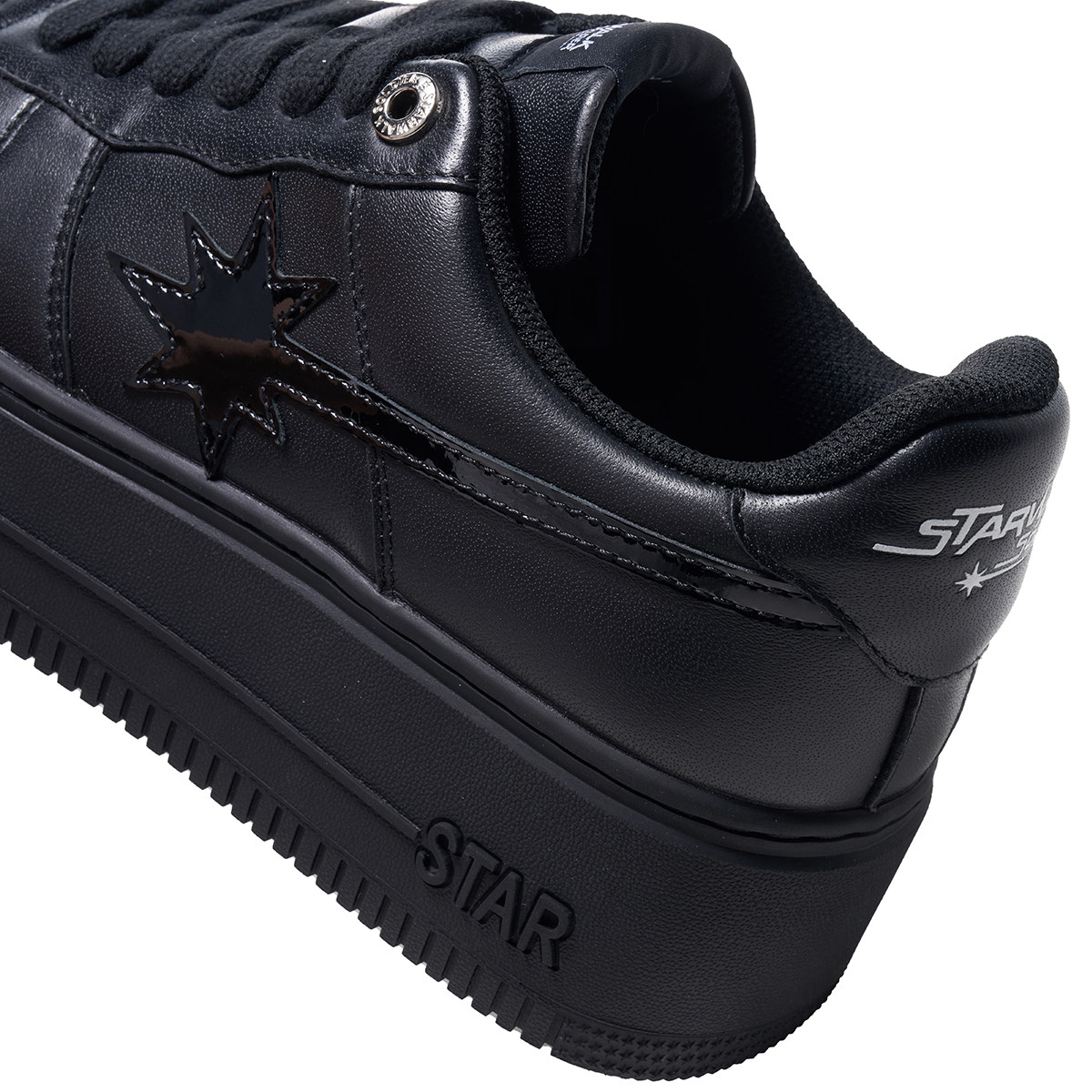STARWALK SOLDIER PLATFORM/BLACK 纯黑色流星厚底女士增高休闲鞋,淘宝优惠券,粉丝福利购,淘宝优惠卷