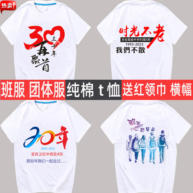 同学聚会t恤定制20年30同学会团体服装毕业班服纪念文化衫印logo-图1