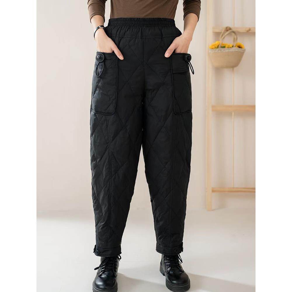 2024冬季新款羽绒裤宽松显瘦小脚裤加厚保暖哈伦裤百搭高腰长裤女,淘宝优惠券,粉丝福利购,淘宝优惠卷