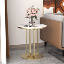 Small round table tea-free sofa edge a few brief modern rock plate corner few living room Bedroom bedside bedside cabinet 40: gold)