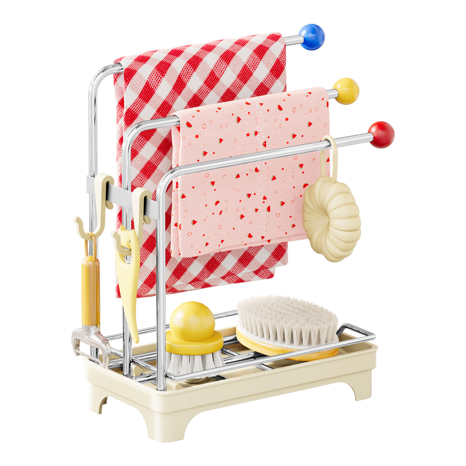 多巴胺不锈钢抹布沥水架厨房置物架洗碗池台面洗碗布海绵擦收纳架,淘宝优惠券,粉丝福利购,淘宝优惠卷