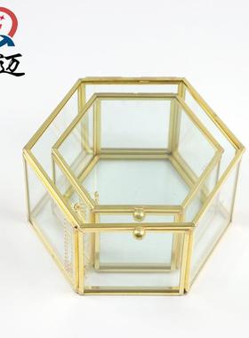六边形玻璃首饰盒花房首饰盒多肉钻戒花房家居园艺植物花房