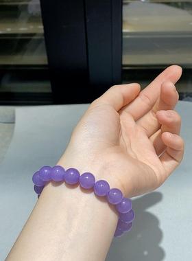 2026紫色石英岩素圈手串小众简约百搭时尚精致手链高级感女