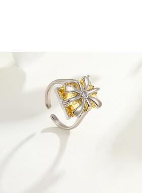 2025彩宝系列永恒系列方形开口戒指女蝴蝶结丝带轻奢甜美名媛气质