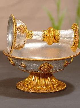 2026尼泊尔铜护法杯全鎏金鎏银佛前供杯藏传纯手工铜供佛用品