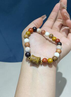 2026多宝檀木醒狮六字真言竹节手串文玩盘玩念珠男女款手链饰品