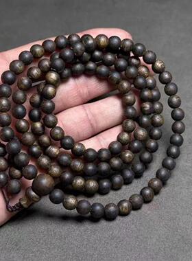 2026海南老白棋棋楠沉香手串高货九五沉118颗密结木质奇楠文玩约1