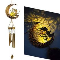 Solar Moon Wind Bells Light Outdoor Patio Home Hanging Tree Atmosphere Decorative Lights Retro Garden Balcony View Light