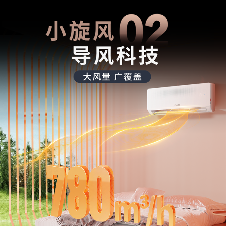 【国补8折】海尔空调1.5匹家用一级能效变频统帅卧室挂机冷暖用E1