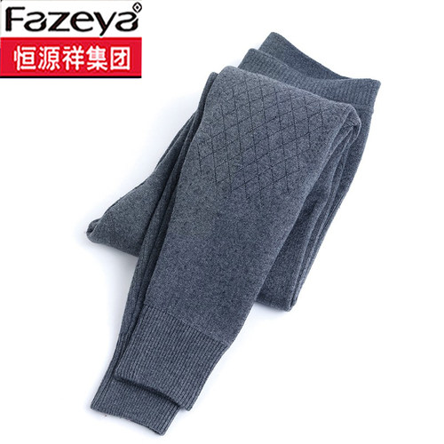 恒源祥彩羊100%纯羊绒裤男秋冬季加厚女士薄款打底羊毛裤修身百搭 - 图3