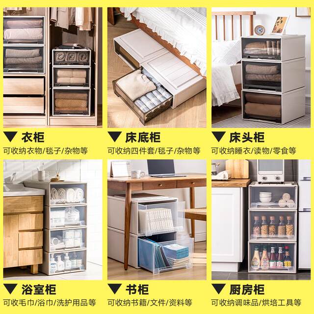 German wardrobe storage box drawer type clothing storage box household clothing storage box plastic transparent storage cabinet