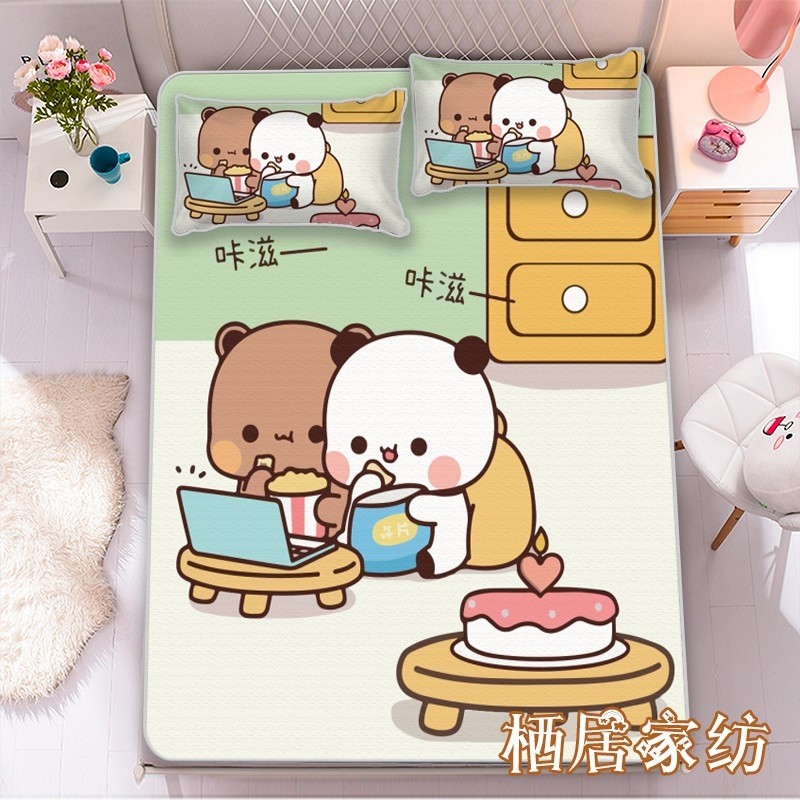 卡通一二布布凉席女孩可爱夏季冰丝席空调席子学生宿舍1.0m可机洗,淘宝优惠券,粉丝福利购,淘宝优惠卷