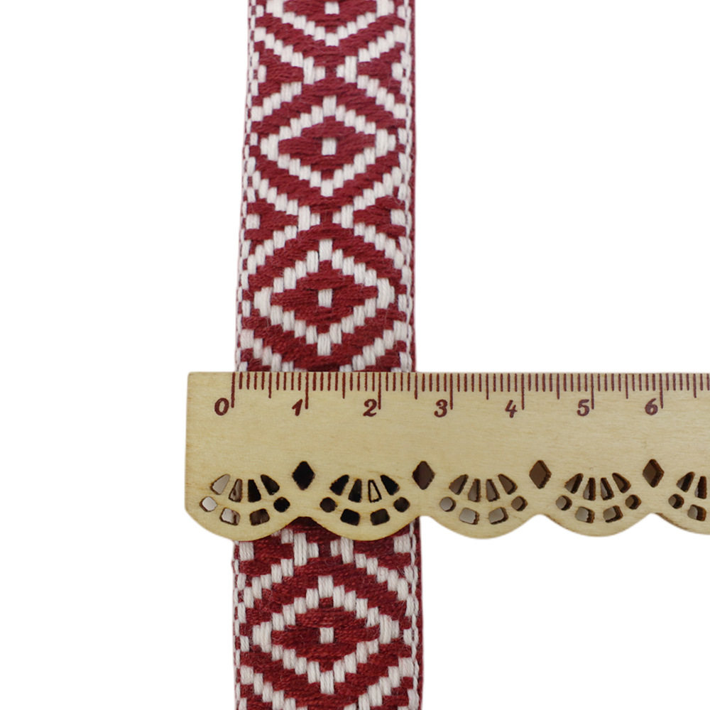 厂家直供25mm宽菱形彩色民族风提花织带服装鞋帽箱包家纺装饰辅料,淘宝优惠券,粉丝福利购,淘宝优惠卷