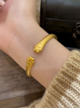 招财纳福可爱猫爪手镯