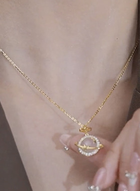 猫眼石铜女星月神话锁骨链