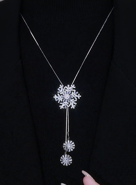 时尚饰品合金雪花可调节项链女