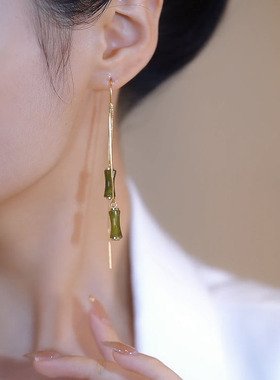 绿色竹子双层双层项链女