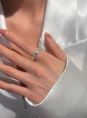 铜合金厚银满天星戒指女