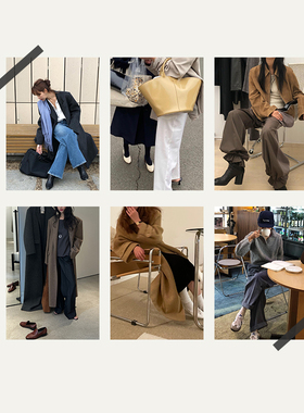 [秋冬外套]时装ins穿搭女装服装店海报韩风搭配档口墙面拍照海报