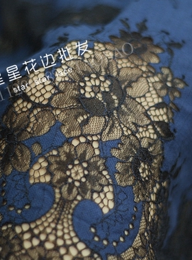 13色 出口法式镂空绣花睫毛蕾丝花边布料 DIY服装旗袍连衣裙面料
