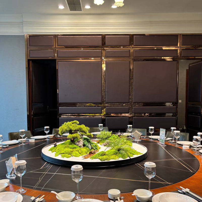 高端酒店大圆桌中间摆件会所餐桌转盘装饰微景观盆景装饰花中式,淘宝优惠券,粉丝福利购,淘宝优惠卷