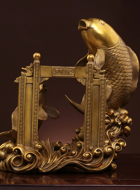 黄铜鲤鱼跳龙门乔迁开业摆件