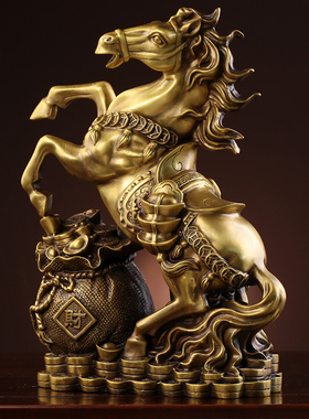 马到成功招财生肖客厅酒柜工艺品