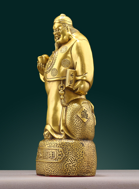 纯黄铜钱老板铜钱摆件