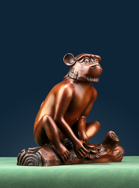 纯紫铜生肖猴摆件工艺品生日礼品