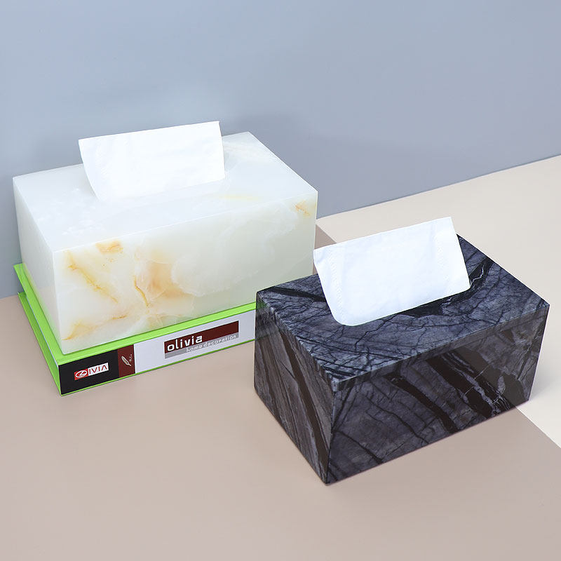 大理石纸巾盒客厅轻奢创意摆件设计感定制logo商用餐桌欧式抽纸盒,淘宝优惠券,粉丝福利购,淘宝优惠卷