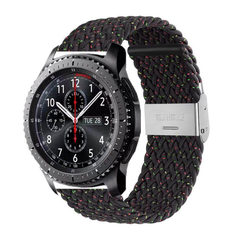 适用于华为gt2/3三星watch4华米手表卡扣弹力编织尼龙表带20/22mm