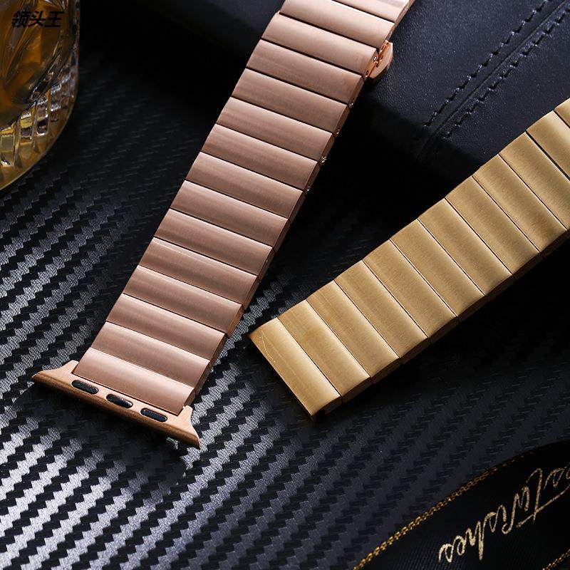 适用三星华为Applewatch智能手表带竹节一珠不锈钢金属表带