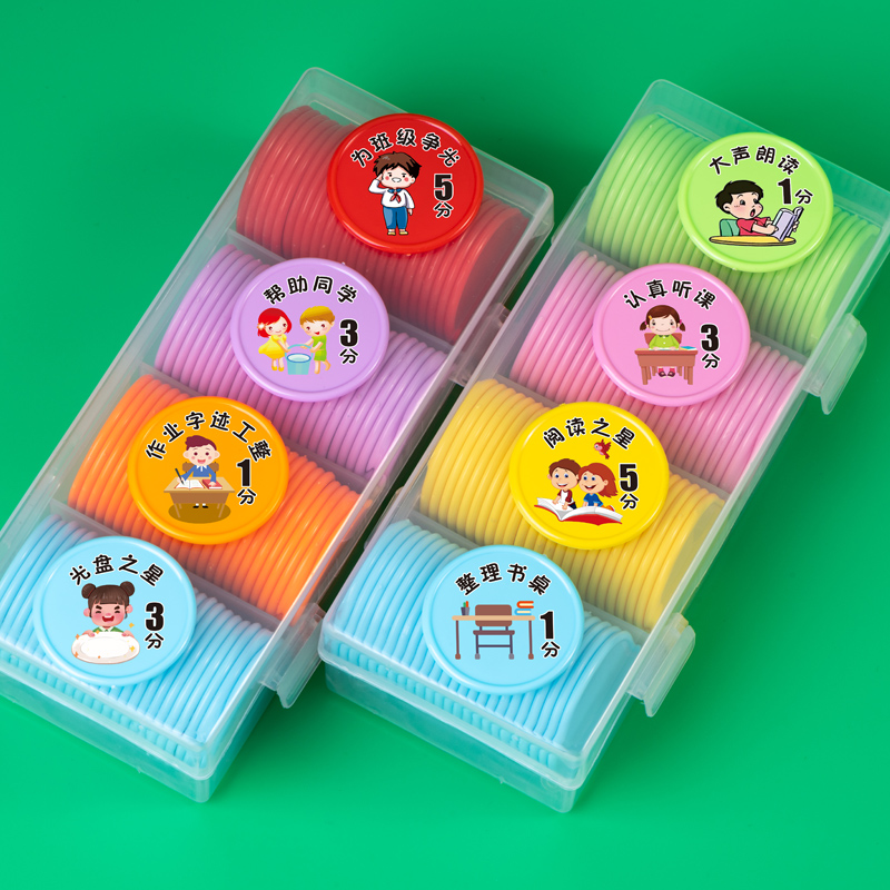 小学生儿童积分卡奖励卡幼儿园培训机构卡通兑换币塑料小圆片定制 - 图1