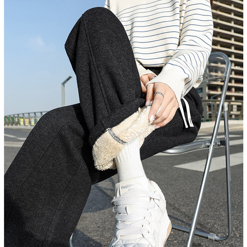 羊羔绒香蕉裤女冬季2025新款糯米直筒裤女款保暖加绒裤子加厚棉裤,淘宝优惠券,粉丝福利购,淘宝优惠卷