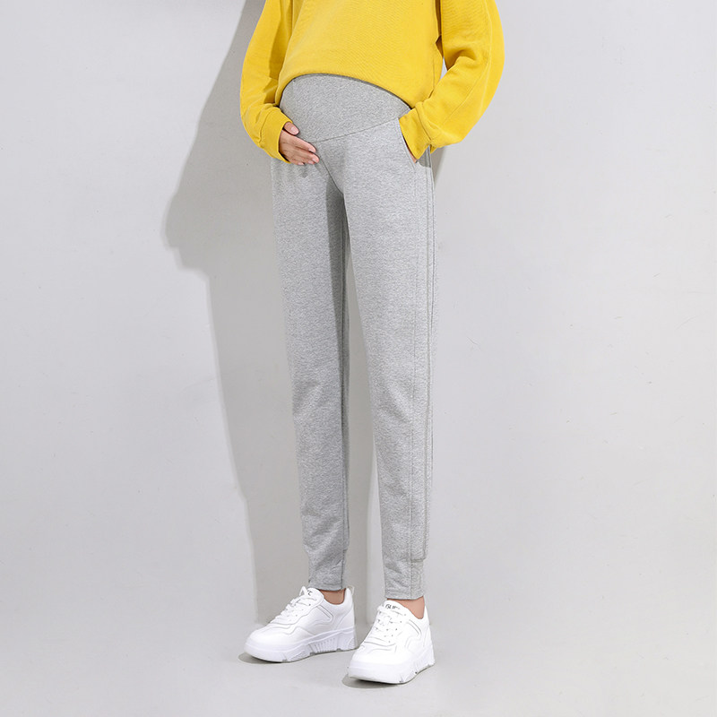 孕妇裤春秋外穿加长宽松托腹哈伦裤 翎露孕妇打底裤