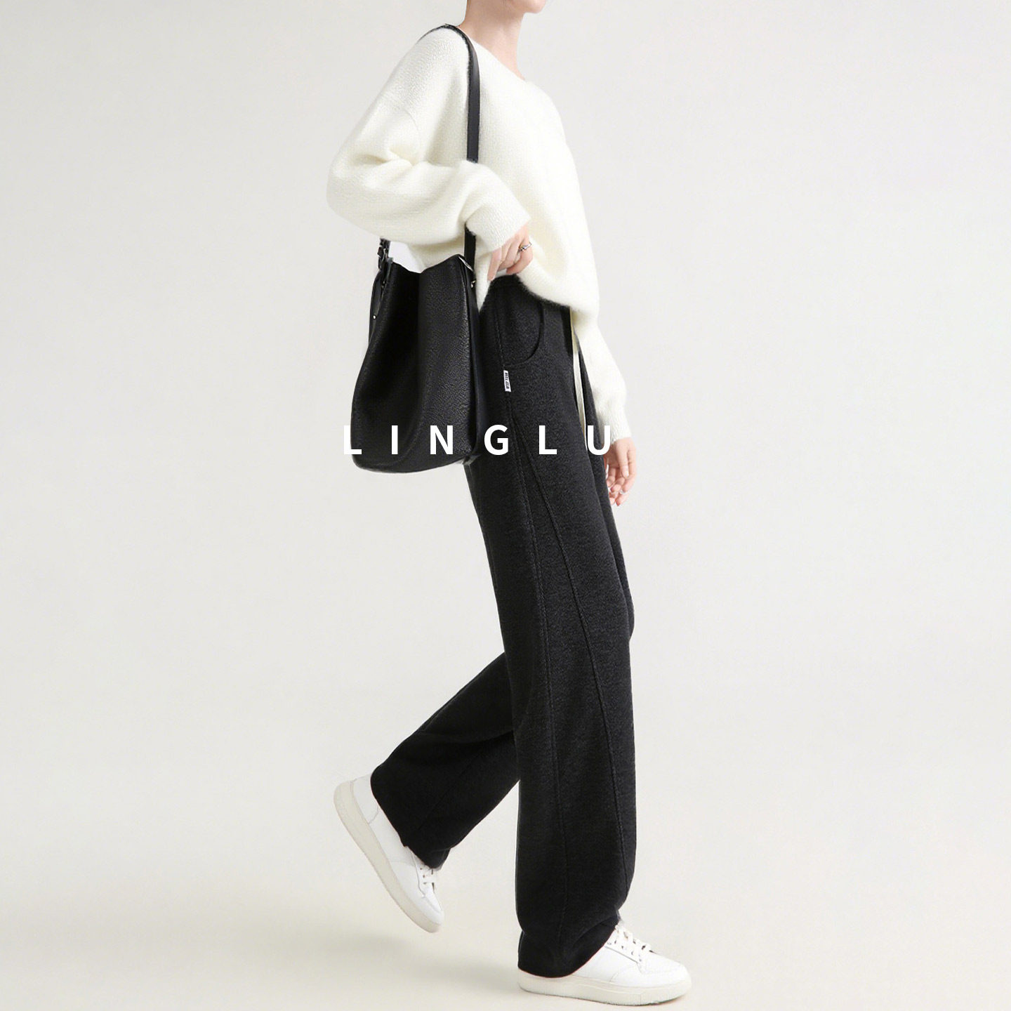 【老钱风穿搭】咖色裤子女秋冬款加厚弯刀裤美拉德香蕉裤加绒卫裤,淘宝优惠券,粉丝福利购,淘宝优惠卷