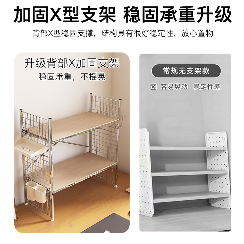 不锈钢桌面收纳置物架书桌整理架多层可调节不锈钢书本收纳架,淘宝优惠券,粉丝福利购,淘宝优惠卷